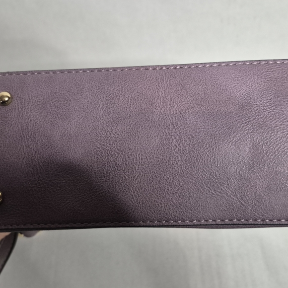 Dasein Crossbody Bag Purple Faux Leather Double Zip Tassel Purse - Picture 10 of 10